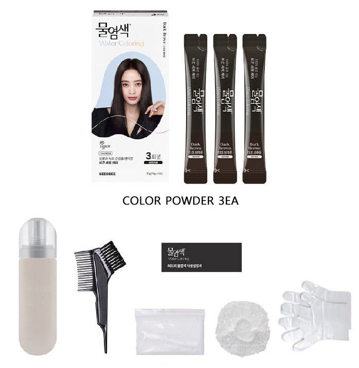 [SEEDBEE] Premium Water Coloring 10g * 3ea Hair Dye (Includes Dyeing Tools)