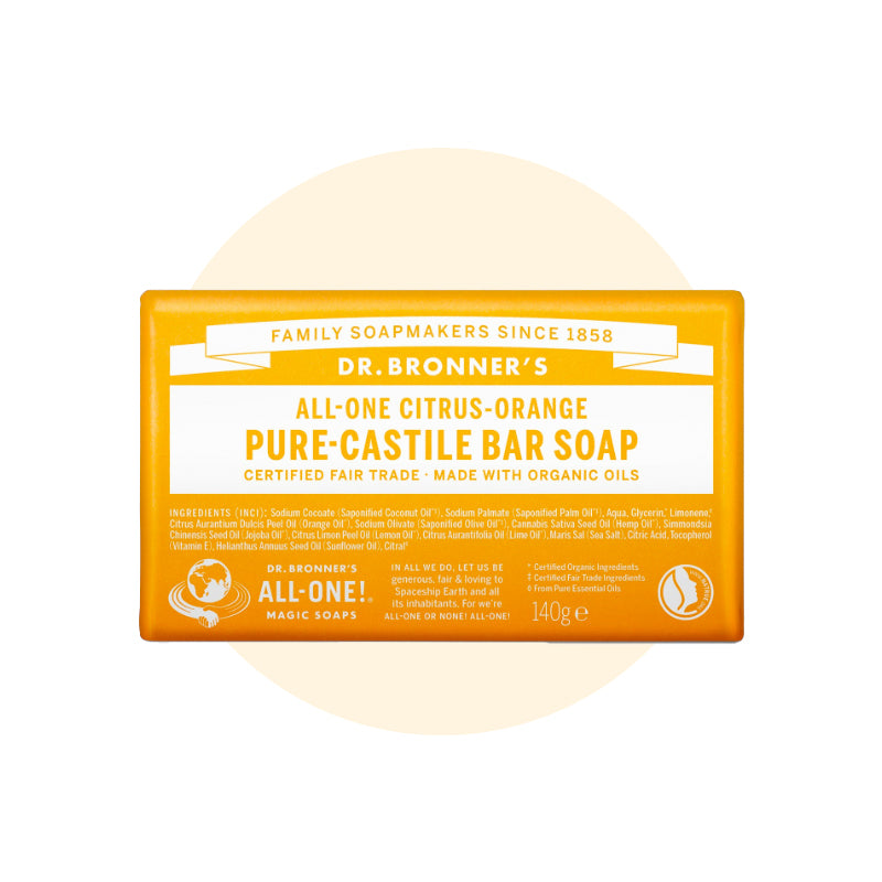 [DR BRONNER'S] Pure Castile Bar Soap 140g
