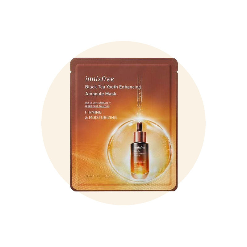 [INNISFREE] Black Tea Youth Enhancing Ampoule Facial Mask 28mL 1P